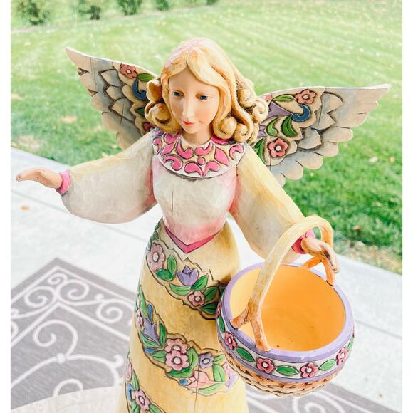 Jim Shore Angel Figurine Basket 21.5” Large Statue Stone Resin Sculpture Vtg '06 - Picture 11 of 16